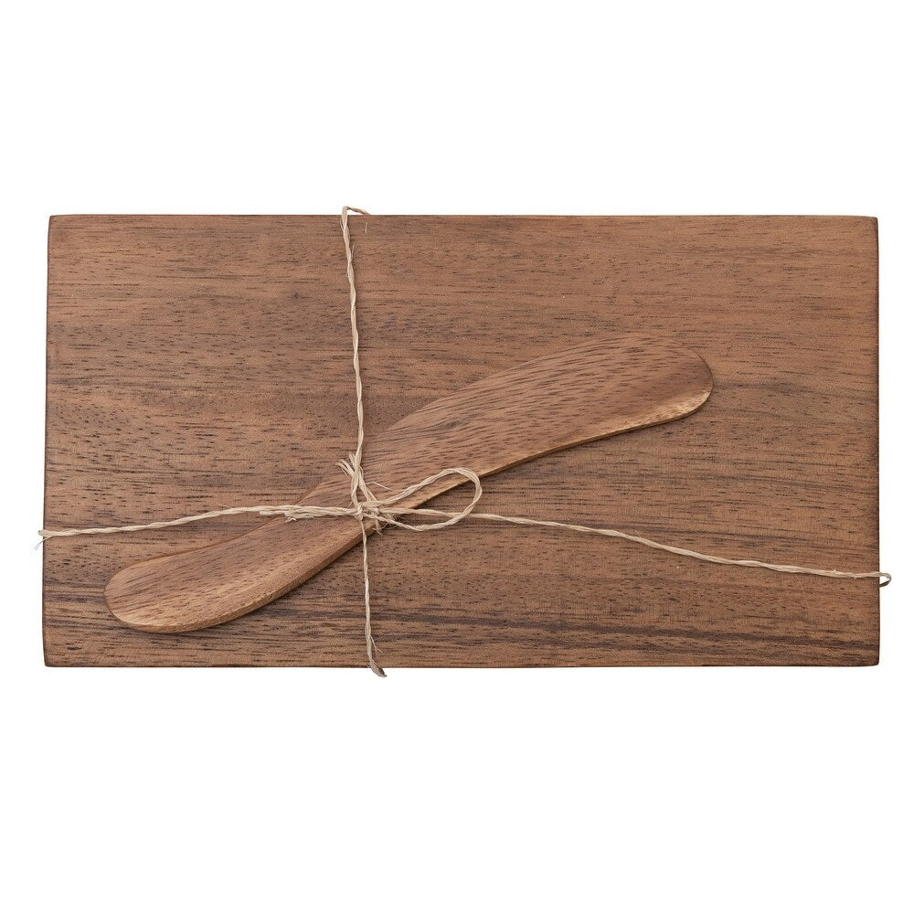 Acacia Wood Cheese/Cutting Board with Canape Knife