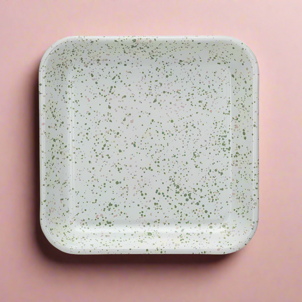 Enameled Metal Splatterware Platter
