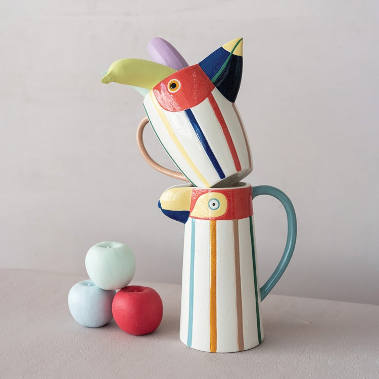 Tropical Toucan Stripe Pitcher