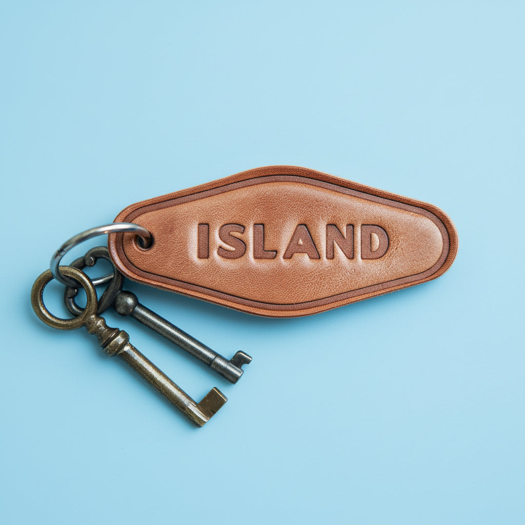 Island Leather Keychain Motel Style