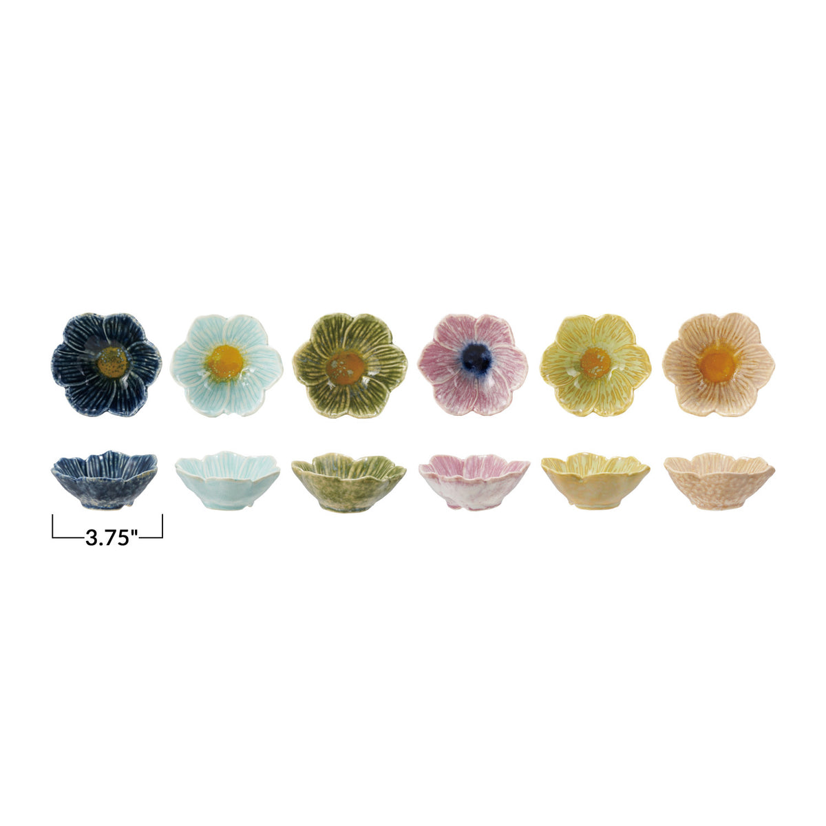 Stoneware Flower Shaped Bowl, 6 Color Options