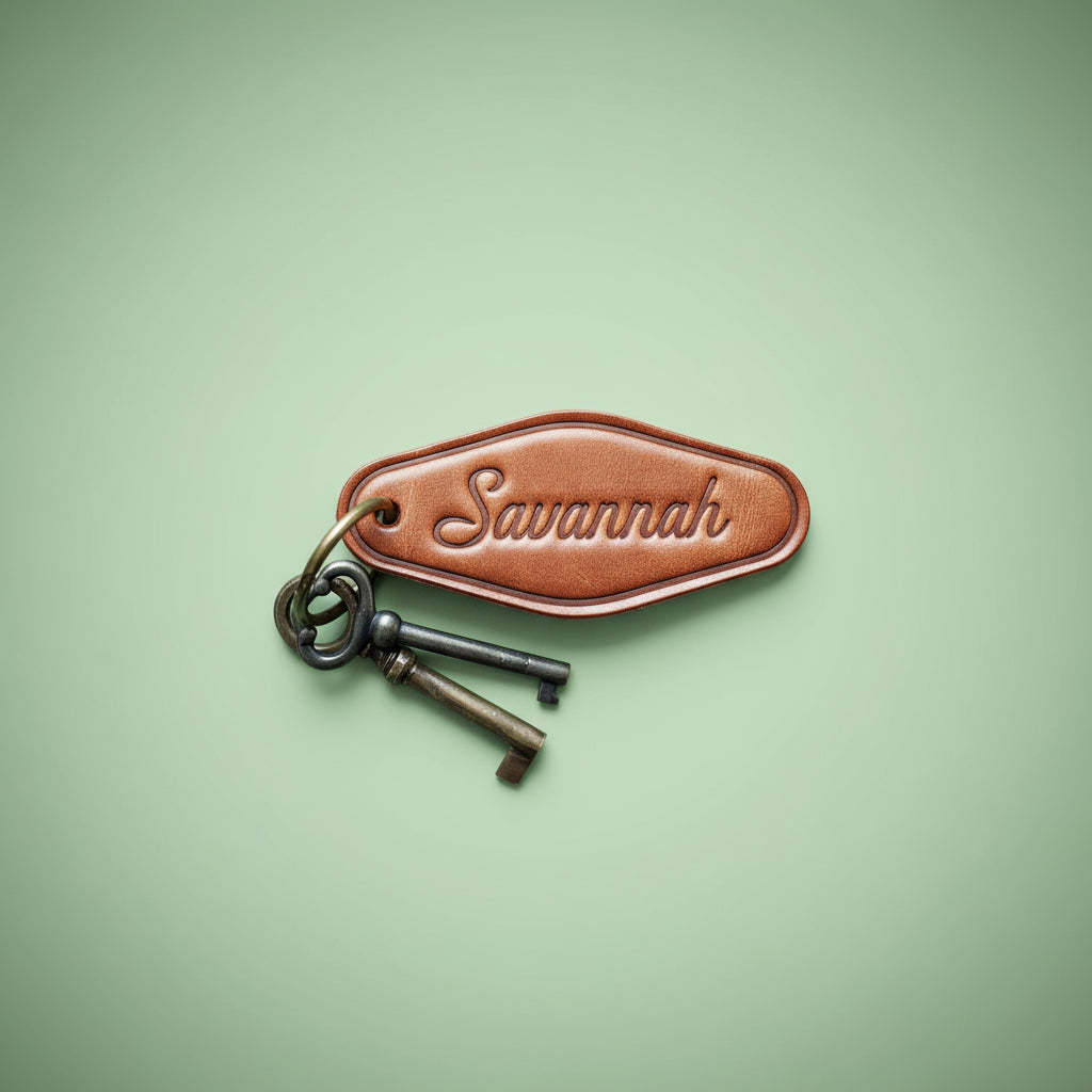Savannah Leather Keychain Motel Style