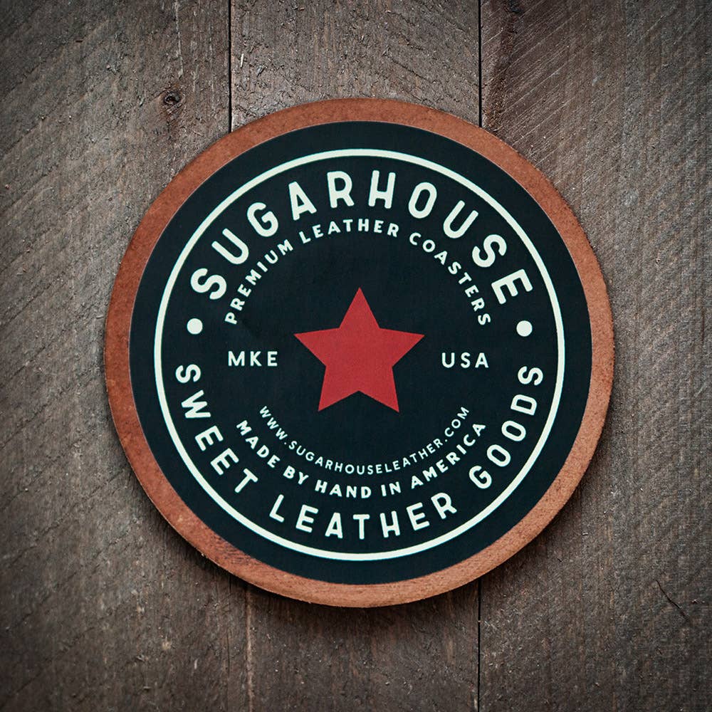South Carolina State Silhouette Leather Coaster