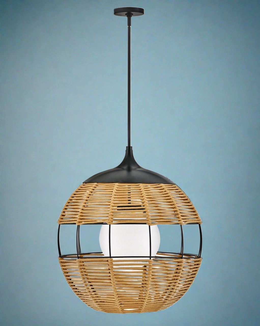 Maddox LED Hanging Lantern by Hinkley in Black Finish (19675BK-NAT)