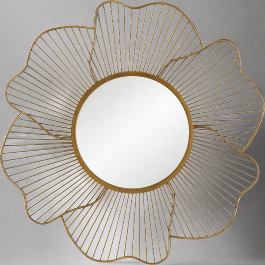 Blossom Mirror by Uttermost in Antiqued Gold Leaf Finish (09912)
