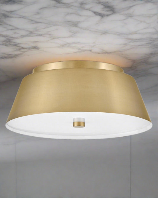 Tess LED Flush Mount by Lark in Lacquered Brass Finish (83513LCB)