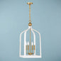 Sheffield Four Light Pendant by Savoy House in White with Warm Brass Accents Finish (7-7802-4-142)