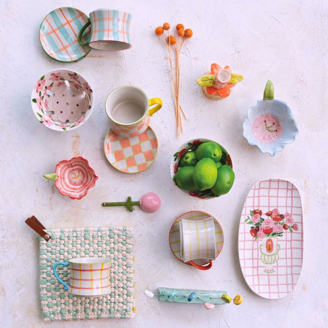 Ahand-printedmugfeaturingavintage_maximalistdesigninpastelcolors_perfectforaddinganeclecticandcharmingtouchtoanykitchen.copy