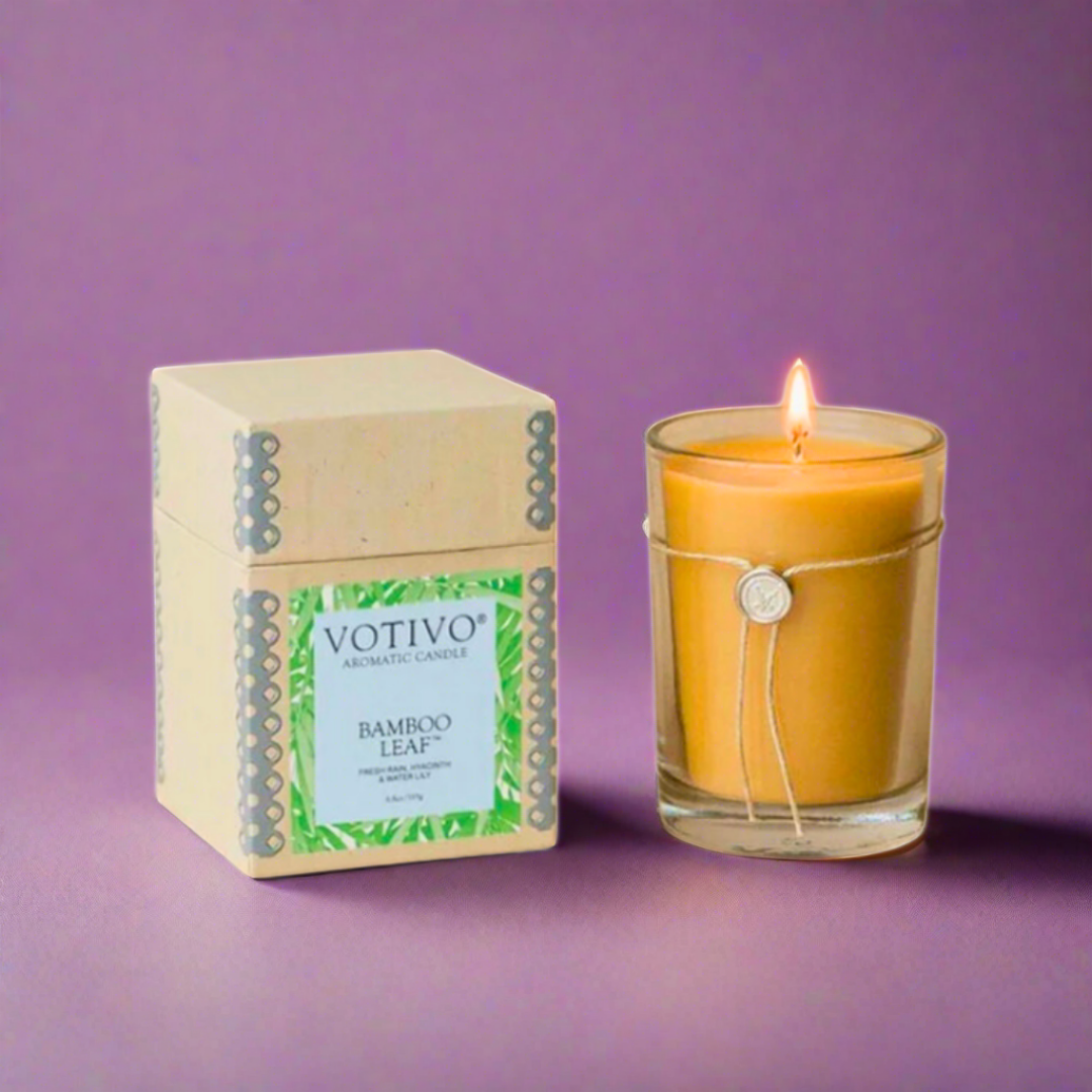 Bamboo Leaf Candle, featuring the clean and invigorating scent of bamboo leaves, ideal for creating a serene and refreshing atmosphere in your home.