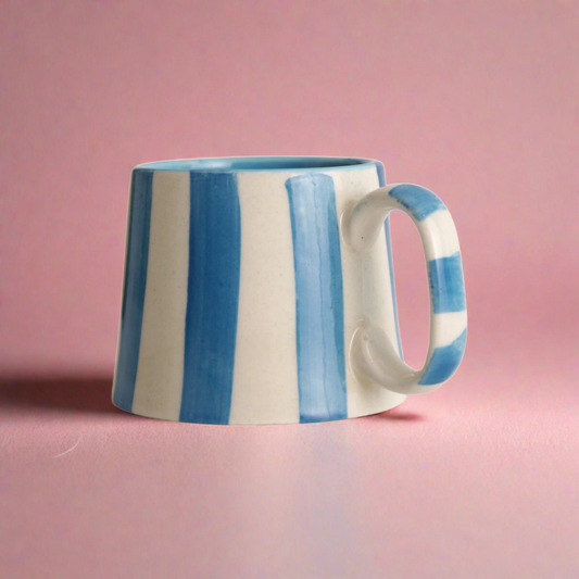 Blue Stripped Ceramic Mug