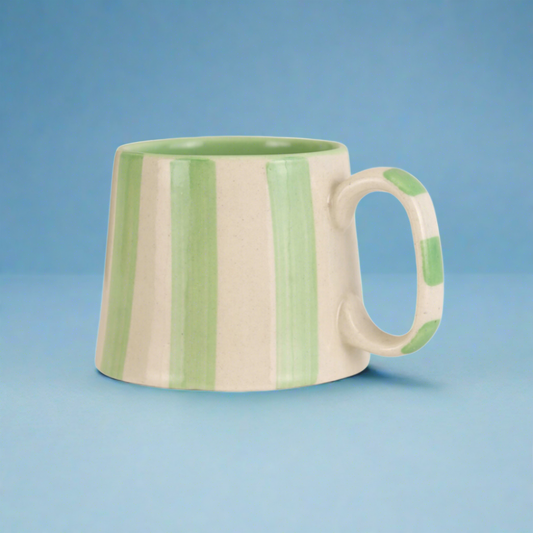 Green Stripped Ceramic Mug