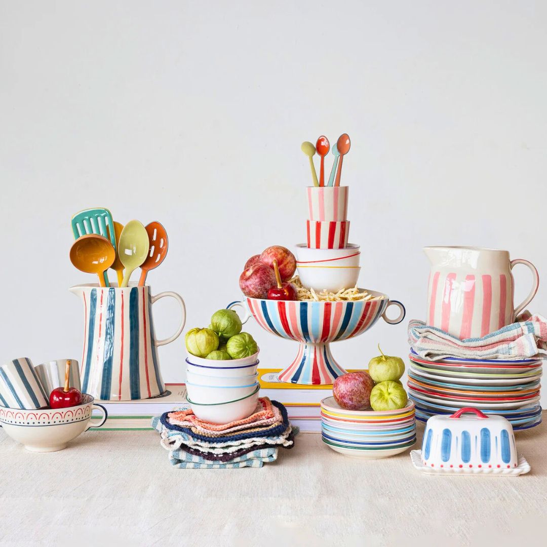 Hand-PaintedStonewareFootedBowlwHandles_StripesRetroHomeDecorMaximalismMaximalistCoastalCoolColorfulHomeDecorShopcopy