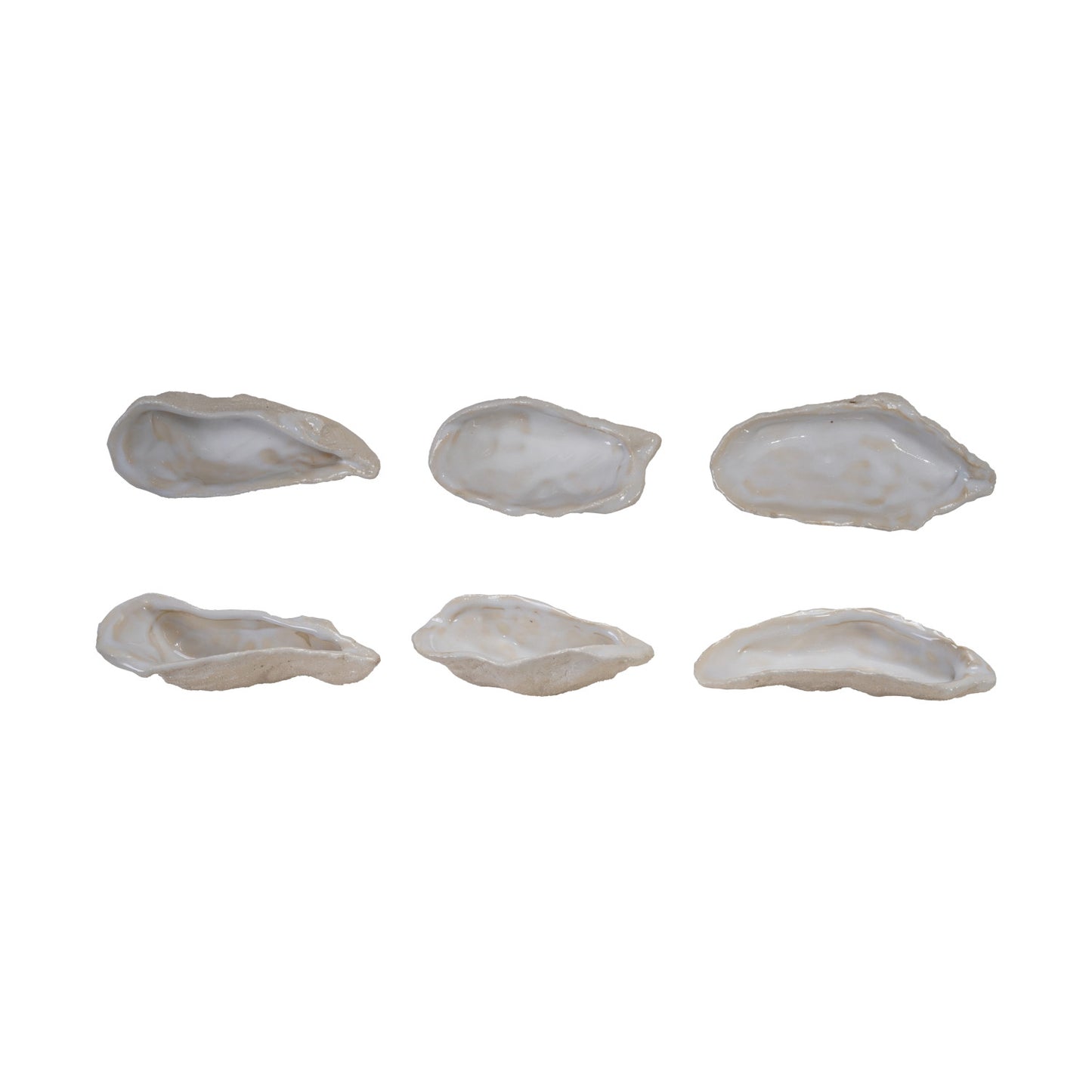 White Stoneware Oyster Shell Shaped Dish