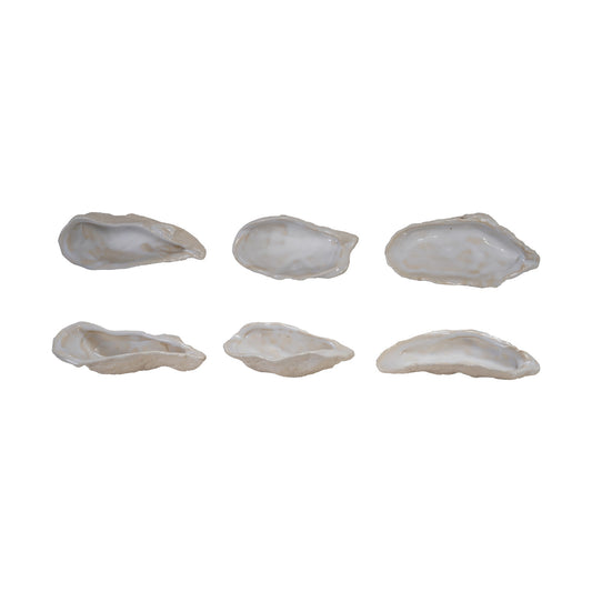 White Stoneware Oyster Shell Shaped Dish