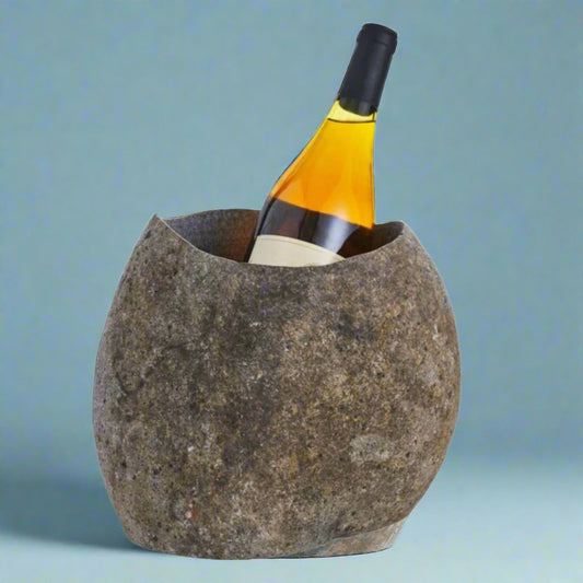 Stoneware_wine_bucket_with_a_rustic_elegant_design_ideal_for_chilling_wine_bottles_and_adding_a_stylish_earthy_touch_to_any_event_or_dining_setup.