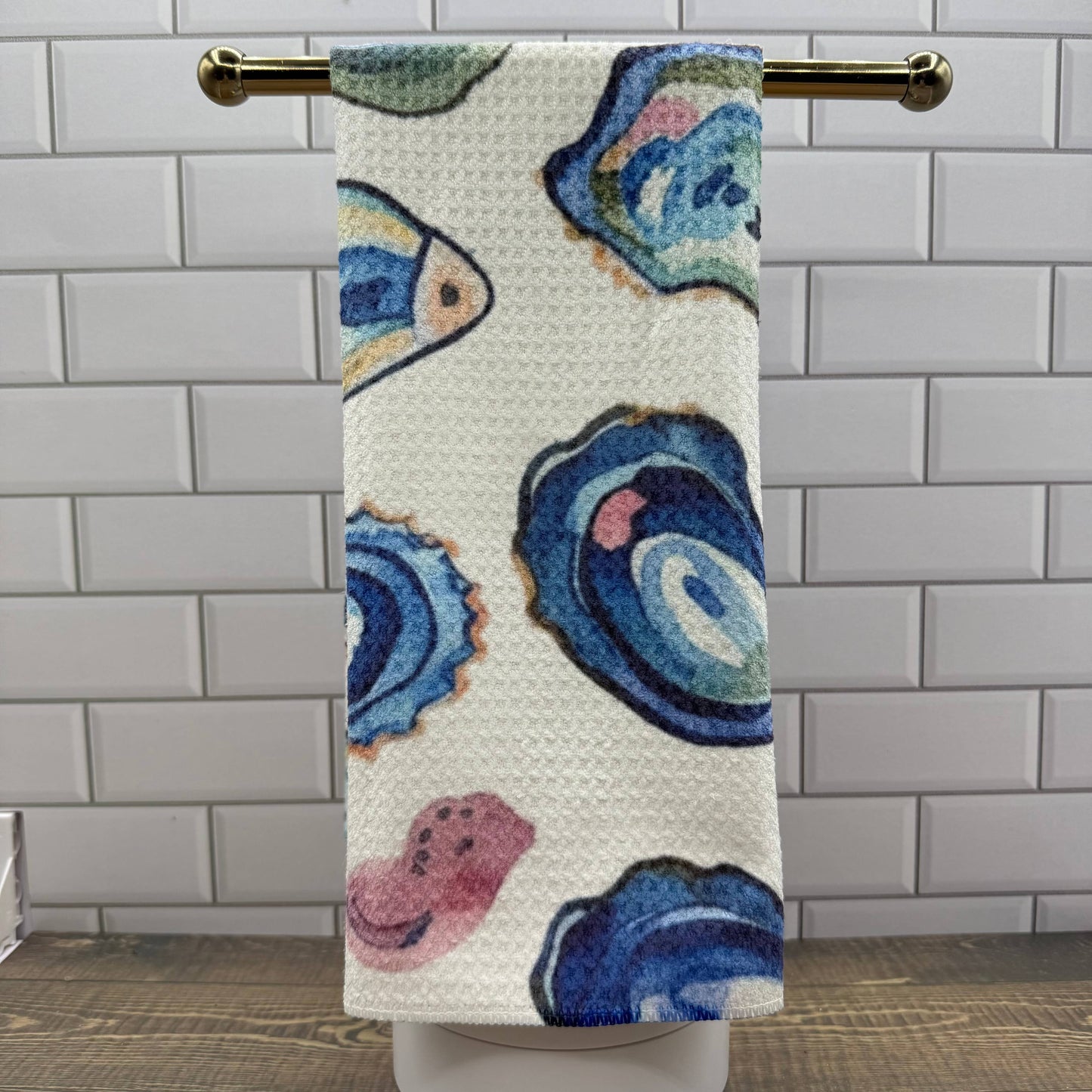 Colorful Oysters Waffle Kitchen Towel