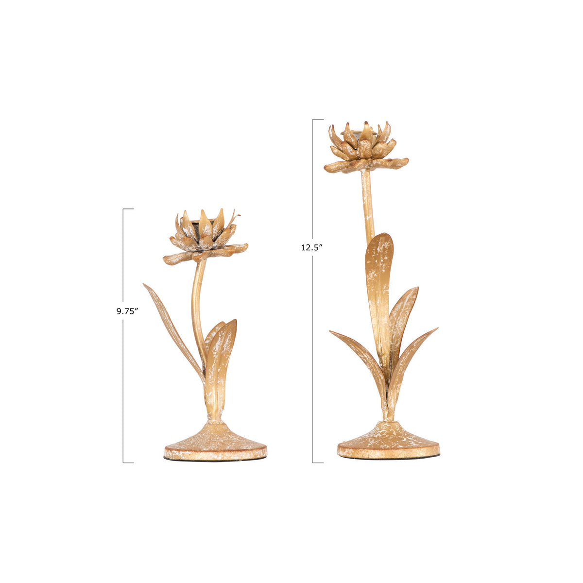 Golden Bloom Candleholder Duo