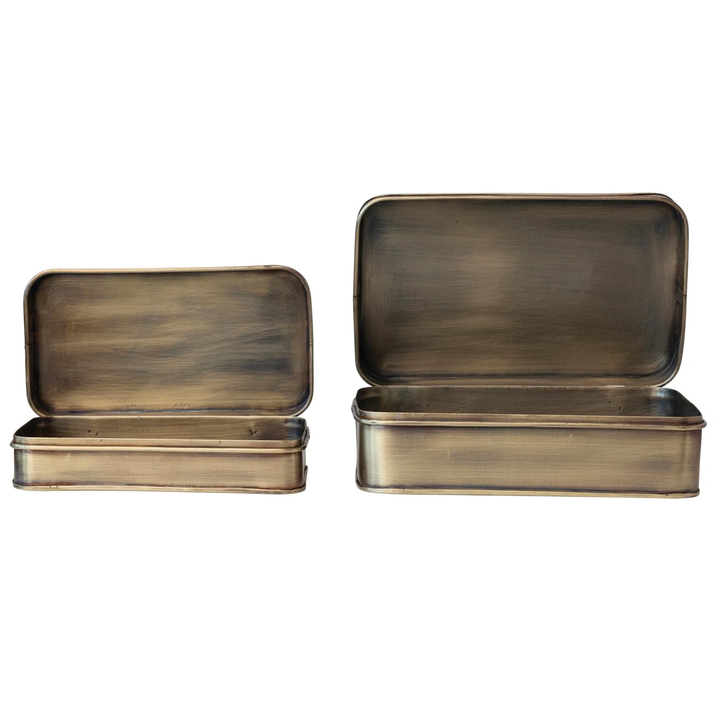 Antique Metal Brass Box Set