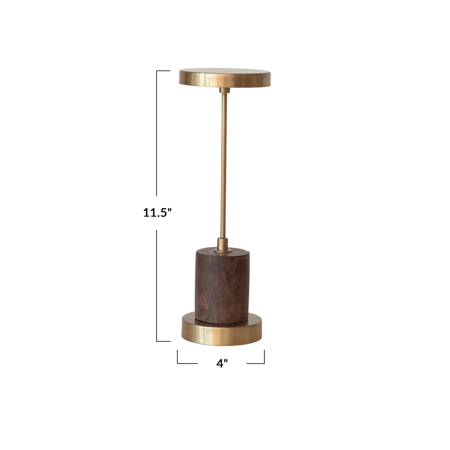 Metal & Mango Wood LED Table Lamp w/ Touch Sensor