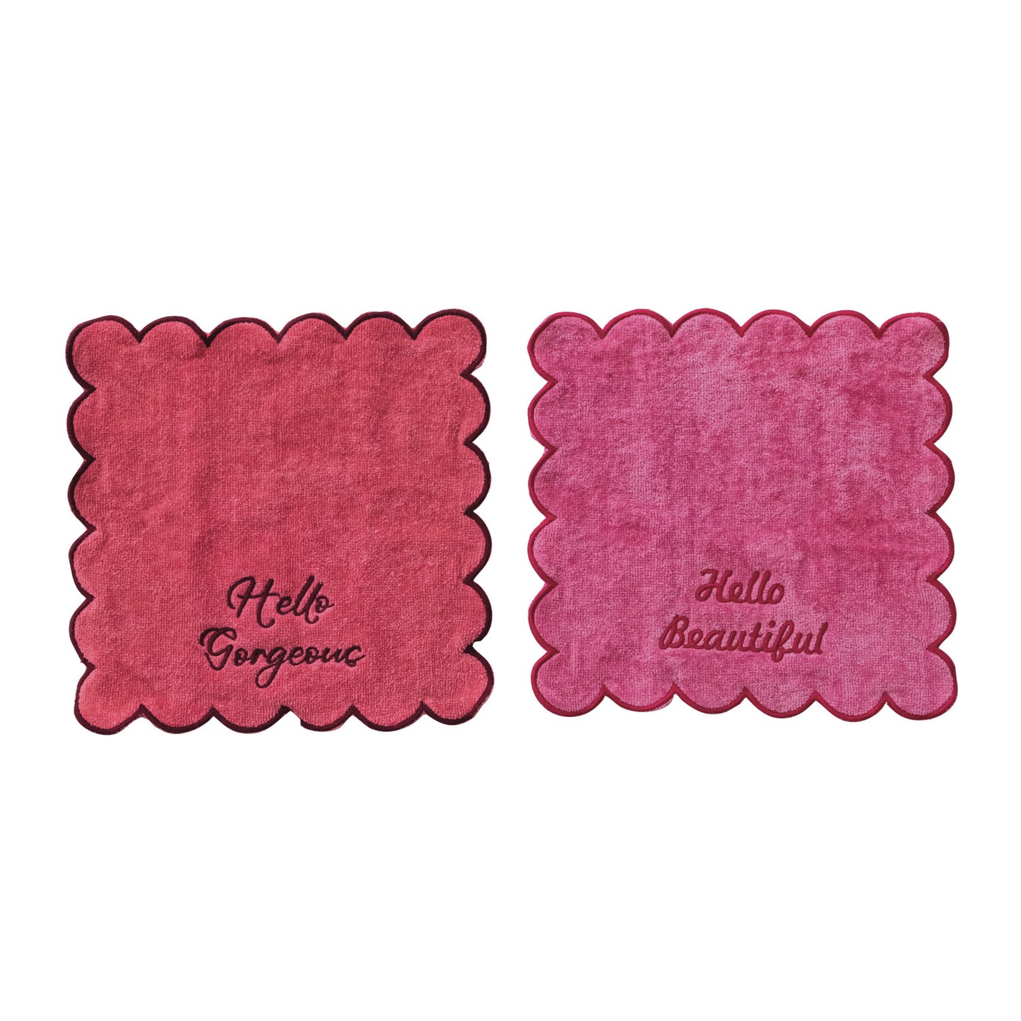 Hello Gorgeous & Hello Beautiful Pink Towel Set