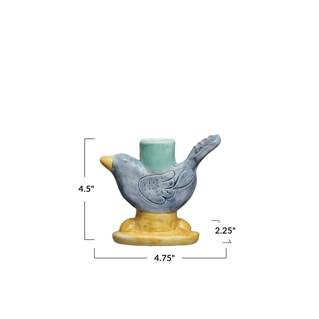 Blue & Yellow Birdie Candle Holder