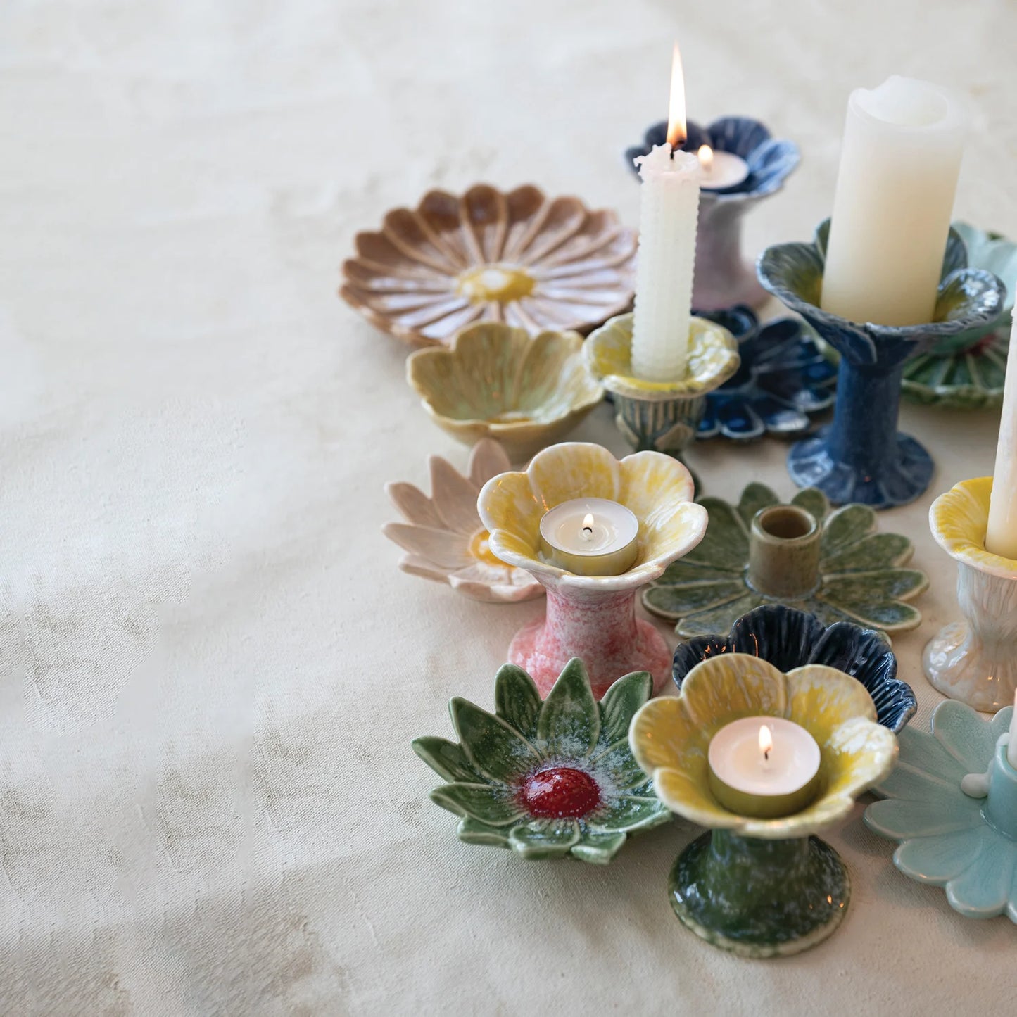 Stoneware Tealight Candle Holders