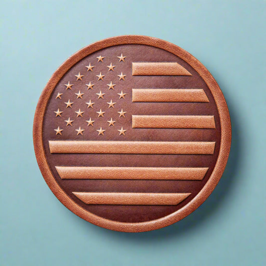 American Flag Leather Coaster