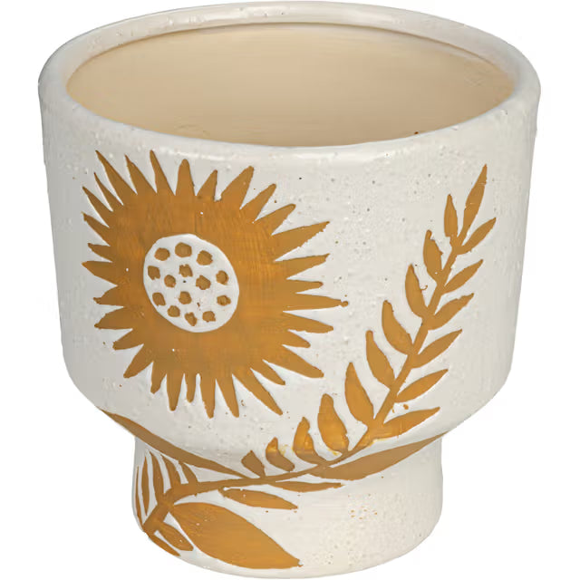 Coarse Stoneware Footed Planter Multicolor