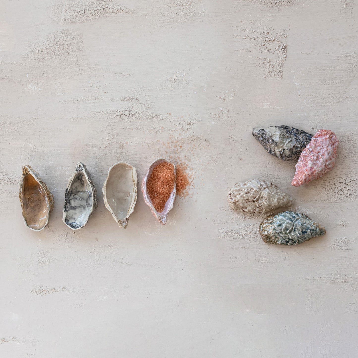 Colorful Stoneware Oyster Shell Shaped Dish