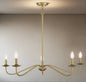 Five Light Chandelier by Meridian in Natural Brass Finish (M10085NB)