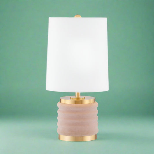 Bethany One Light Table Lamp by Mitzi in Aged Brass/Blush Combo Finish (HL561201-AGB/BLSH)