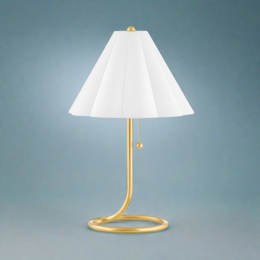 Martha One Light Table Lamp by Mitzi in Aged Brass Finish (HL653201-AGB)